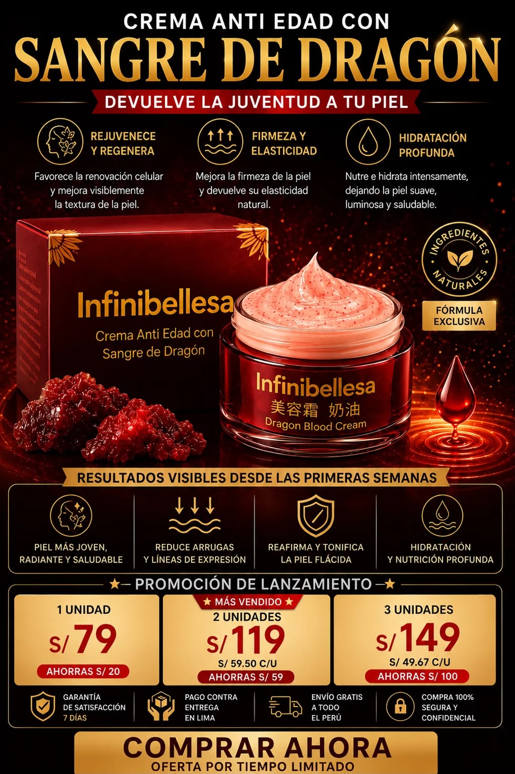 INFIBELLA - Crema Antiedad con Sangre de Dragon