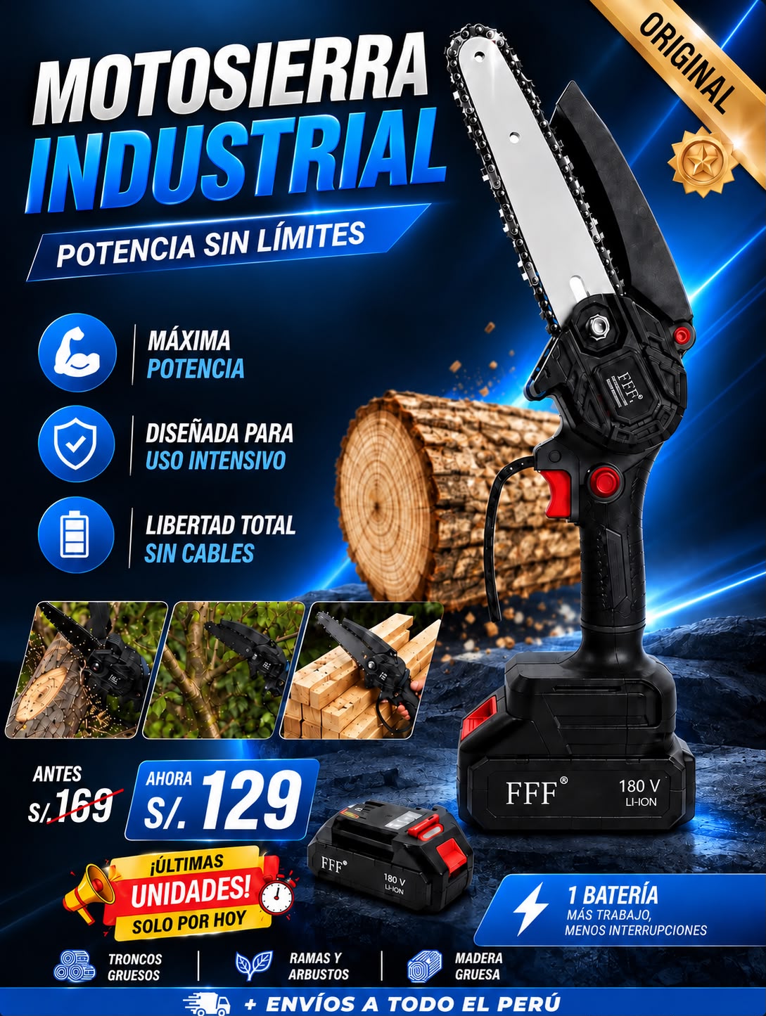 Motosierra Industrial FFF 180V