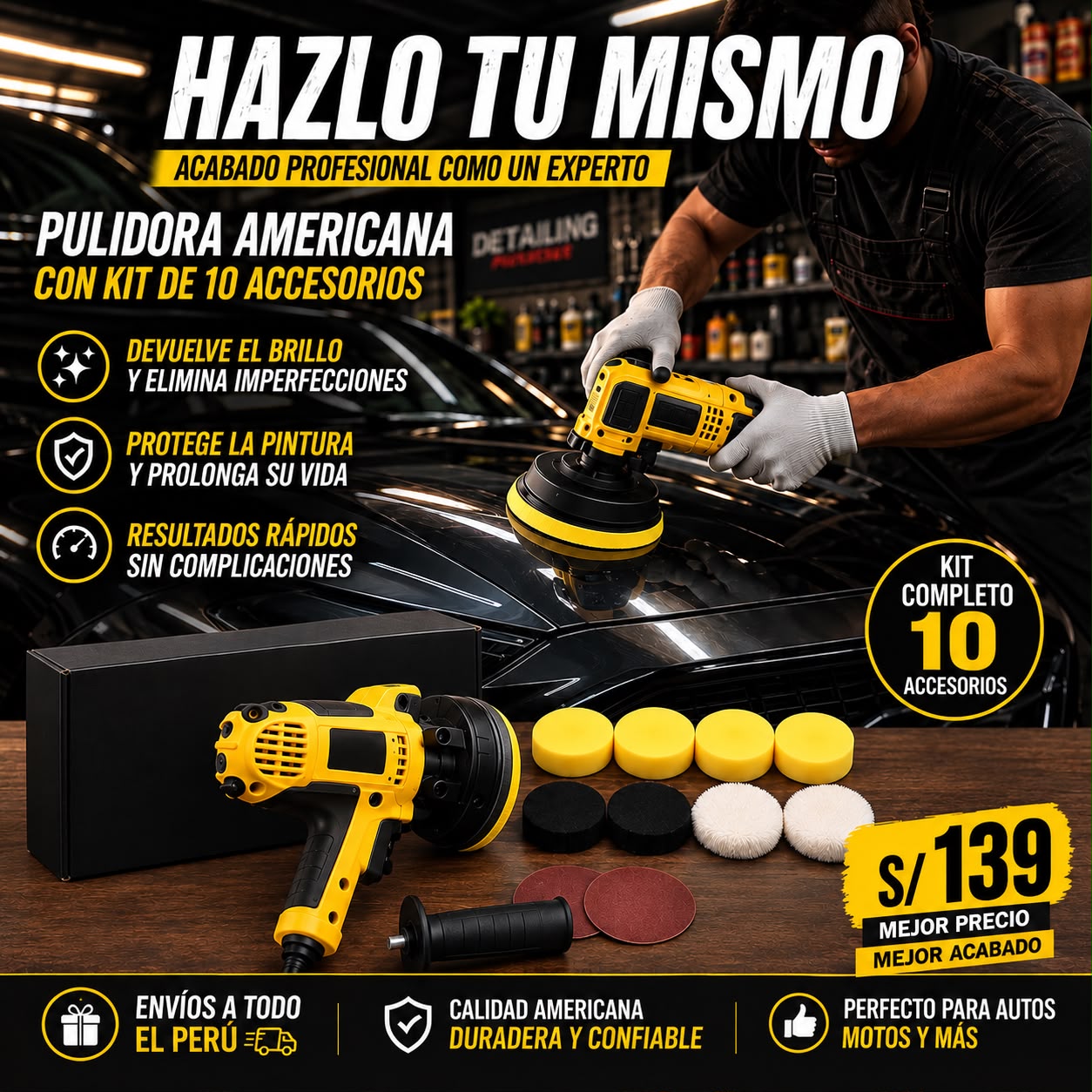 PULIDOR ELECTRICO CON VELOCIDAD REGULABLE